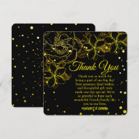 Anniversaire élégant du Mariage Floral Black & Gol