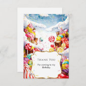 Carte De Remerciements Anniversaire Enchanté Sprinkle Candyland (Devant / Derrière)