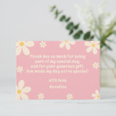 Carte De Remerciements Anniversaire enfant fleur de marguerite rétro (Debout devant)