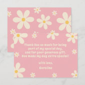 Carte De Remerciements Anniversaire enfant fleur de marguerite rétro (Devant / Derrière)