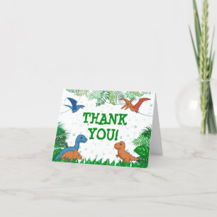 Carte De Remerciements Anniversaire Enfants Dinosaures Dino Garçon Jurass