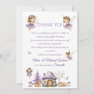 Carte De Remerciements Anniversaire Fairy Fairy