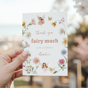 Carte De Remerciements Anniversaire Fée Aquarelle Fleur Sauvage