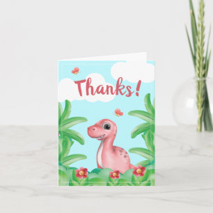 Carte De Remerciements Anniversaire Fille Dinosaure