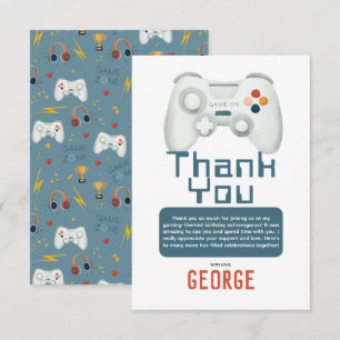 Carte De Remerciements Anniversaire Garçons Cool Gaming Enfants 
