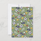 Carte De Remerciements Anniversaire Garçons Football Vert Sports Enfants (Dos)