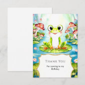 Carte De Remerciements Anniversaire Grenouille Pastel Colorée (Devant / Derrière)