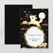 Carte De Remerciements Anniversaire Loup Hurlant Fantaisiste (Devant / Derrière)