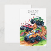 Carte De Remerciements Anniversaire Magique Camion Monstre Bohème (Devant / Derrière)