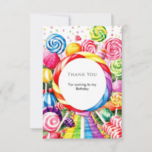 Carte De Remerciements Anniversaire Magique Pastel Candyland