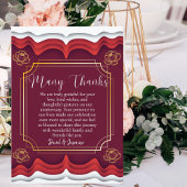 Carte De Remerciements Anniversaire Mariage de Boho en Bourgogne et en Or