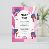 Carte De Remerciements Anniversaire Miraculum Ladybug Chibi (Debout devant)