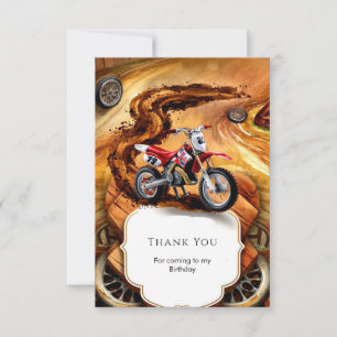 Carte De Remerciements Anniversaire Moto Simple et Fantaisiste