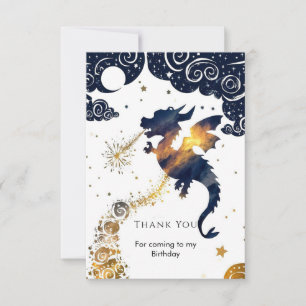 Carte De Remerciements Anniversaire mystique du dragon de Boho