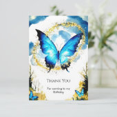 Carte De Remerciements Anniversaire Papillon Bohème Pastel (Debout devant)