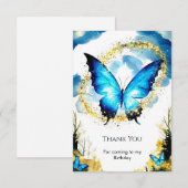 Carte De Remerciements Anniversaire Papillon Bohème Pastel (Devant / Derrière)