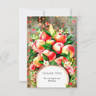 Carte De Remerciements Anniversaire Peche Fruit Coloré