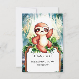 Carte De Remerciements Anniversaire Personnalisé de Paresseux Fantaisiste