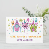 Carte De Remerciements Anniversaire Petit Monstre (Debout devant)