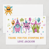 Carte De Remerciements Anniversaire Petit Monstre (Devant / Derrière)