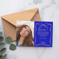 Anniversaire photo manuscrite arc bleu royal