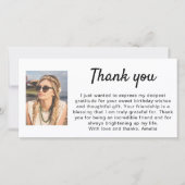 Carte De Remerciements Anniversaire photo simple (Devant)