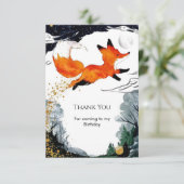 Carte De Remerciements Anniversaire Renard Amusant Fantaisiste (Debout devant)