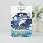 Carte De Remerciements Anniversaire requin pastel bleu amusant (Debout devant)