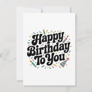 Carte De Remerciements Anniversaire Rétro Confettis