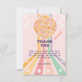 Carte De Remerciements Anniversaire Rétro Groovy Fleur Disco (Devant)