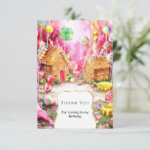 Carte De Remerciements Anniversaire rêvé et sucré de Candyland (Debout devant)