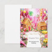 Carte De Remerciements Anniversaire rêvé et sucré de Candyland (Devant / Derrière)