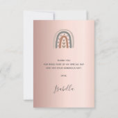 Carte De Remerciements Anniversaire rose or rose arc-en-ciel gris (Dos)
