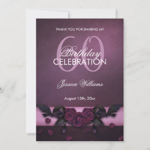Carte De Remerciements Anniversaire Roses & Pétales Romantiques Gothiques