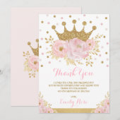 Carte De Remerciements Anniversaire royal de l'or rose pâle (Devant / Derrière)