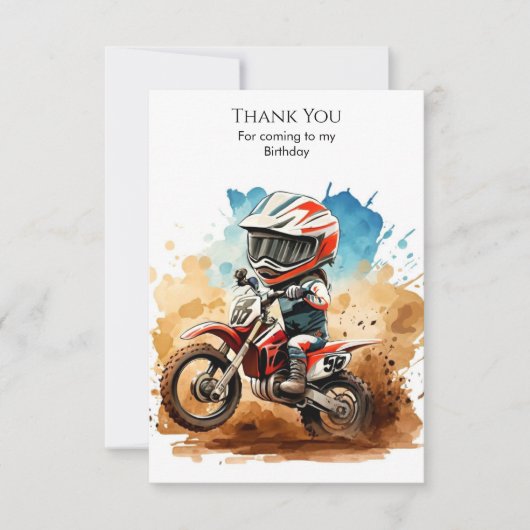 Carte De Remerciements Anniversaire Simple Boho Moto (Devant)
