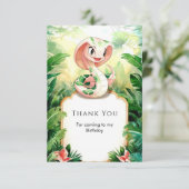 Carte De Remerciements Anniversaire simple du serpent de Cobra (Debout devant)