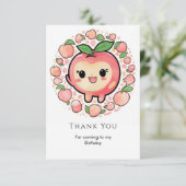 Carte De Remerciements Anniversaire Simple Pastel Peach (Debout devant)