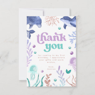 Carte De Remerciements Anniversaire sous la mer