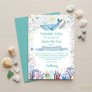 Carte De Remerciements Anniversaire Sous Les Mers Tout Âge