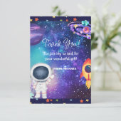 Carte De Remerciements Anniversaire spatial (Debout devant)