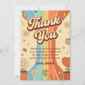 Carte De Remerciements Anniversaire super Retro Rainbow (Devant)