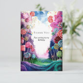Carte De Remerciements Anniversaire sur mesure dans l'univers de Candylan (Debout devant)