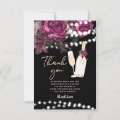 Carte De Remerciements Anniversaire Vin Rose Luxe (Devant)