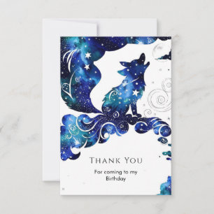 Carte De Remerciements Anniversaire Whimsical Boho Wolf