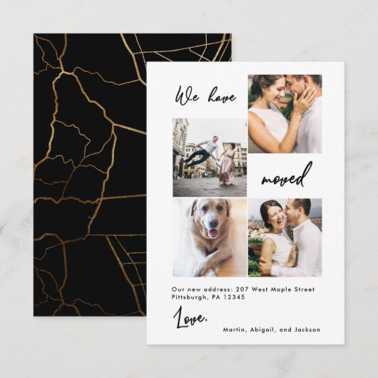 Carte De Remerciements Annonce de changement d'adresse moderne avec photo (Devant / Derrière)