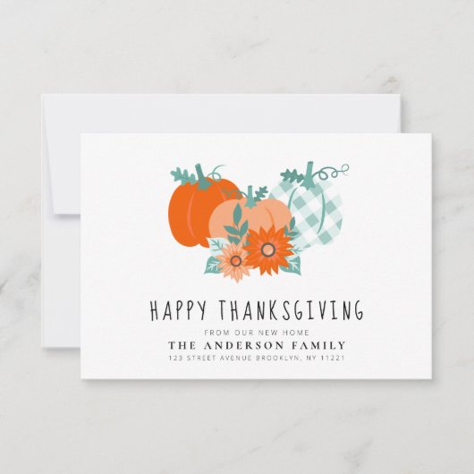 Carte De Remerciements Annonce de déménagement pour les fêtes de Thanksgi (Devant)