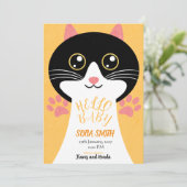 Carte De Remerciements Annonce de l'arrivée de bébé chaton mignon (Debout devant)