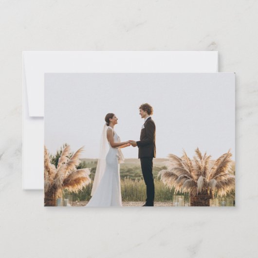 Carte De Remerciements Annonce de mariage à l'écriture noire Nous sommes  (Dos)