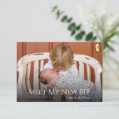 Carte De Remerciements Annonce de naissance de bébé soeur ou frère cadet (Debout devant)